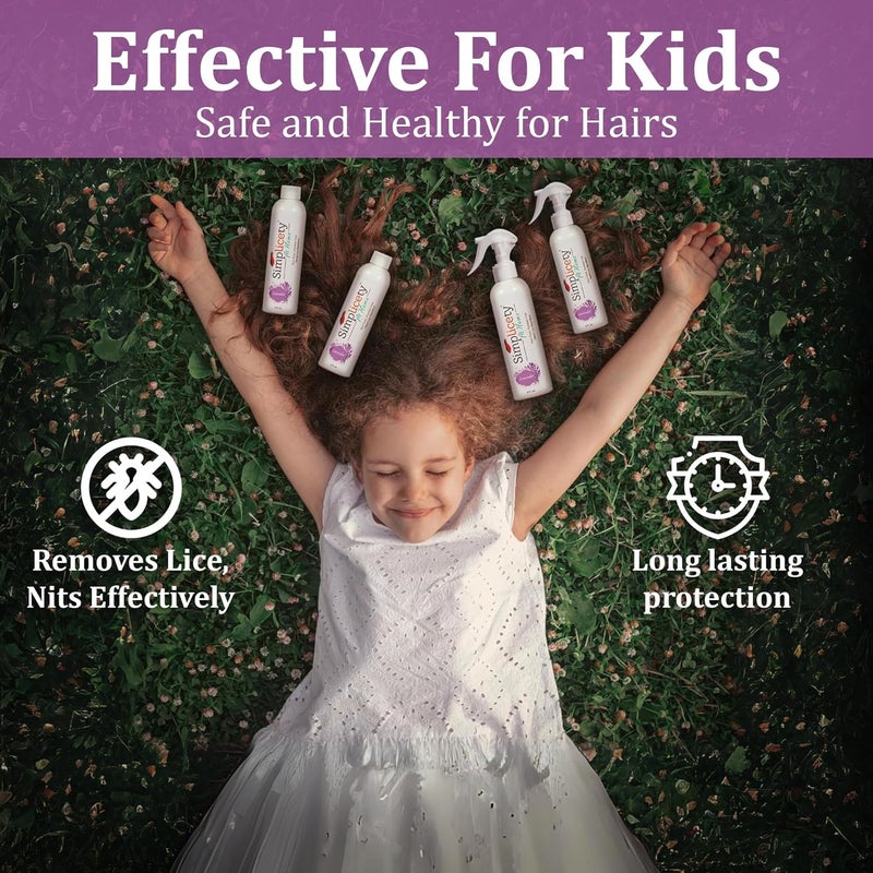 SIMPLICETY ® Lice Prevention Spray for Kids Hair (8 Fl Oz), All Natural Ingredients Lice Spray Treatment, Highly Effective Against Head Lice, Terminates Eggs, and Nits from All Hairs (Lavender) - Image 2